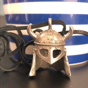Medieval knight face shield pendant